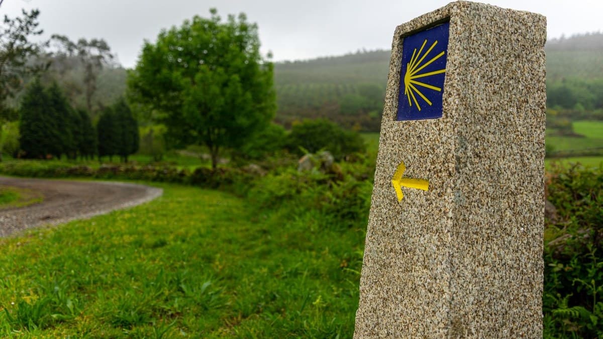 A stone waymarker with a directional arrow, symbolizing a clear, milestone-marked path